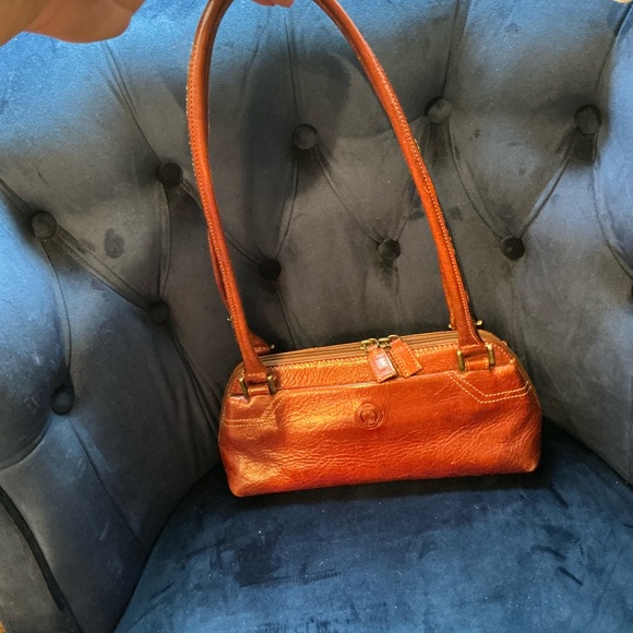 GIUDI Italy, gorgeous heavy chocolate brown leather vintage bag - Picture 12 of 12